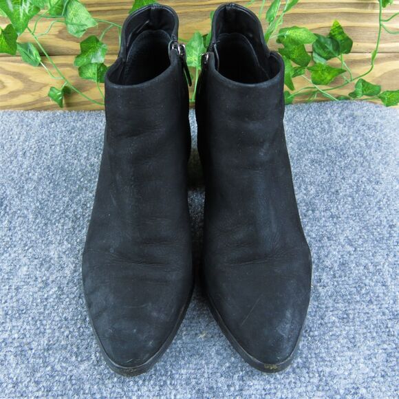 Vince Camuto Malika Women Ankle Boots Black Leather Zip Size 7.5 Medium - Picture 3 of 10